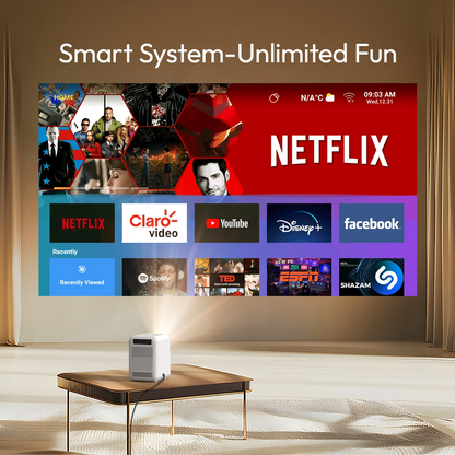 LOVE U4 Mini Home Theater Projector 1080P 4k Mini Projector Android WIFI， Fully Sealed Dustproof