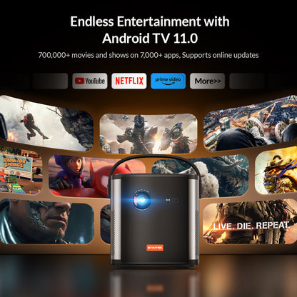 BYINTEK UFO U80 Max 1080P DLP Projector   support 4K Portable Mini Projector With Battery
