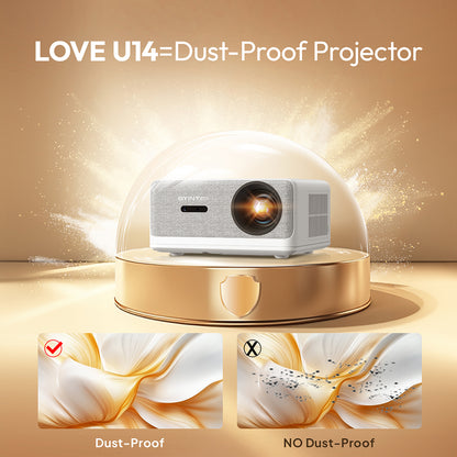 BYINTEK U14 Smart Projector, 1080P , 1250 ANSI  ，WiFi Projector Suitable for Home Theater and Games