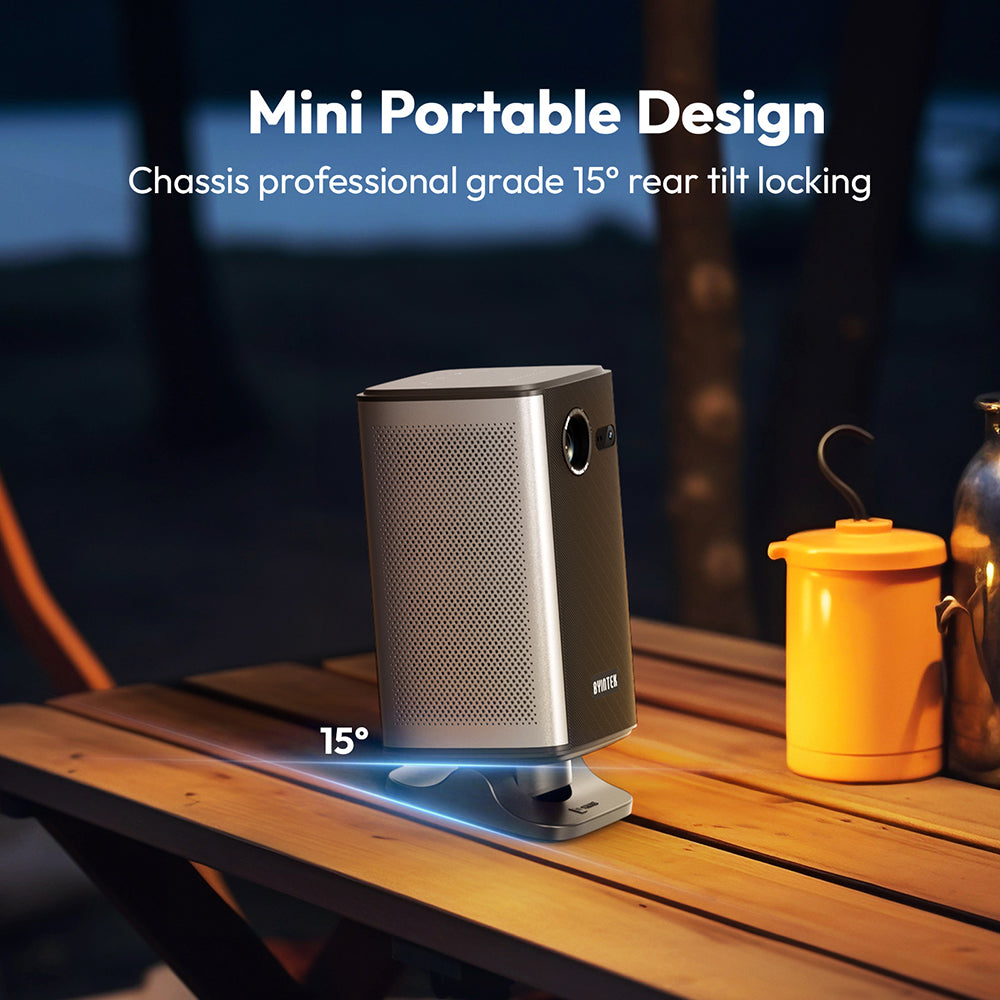 BYINTEK P70X Mini Projector  4K 3D Portable Built-in Battery Outdoor & Home Theater
