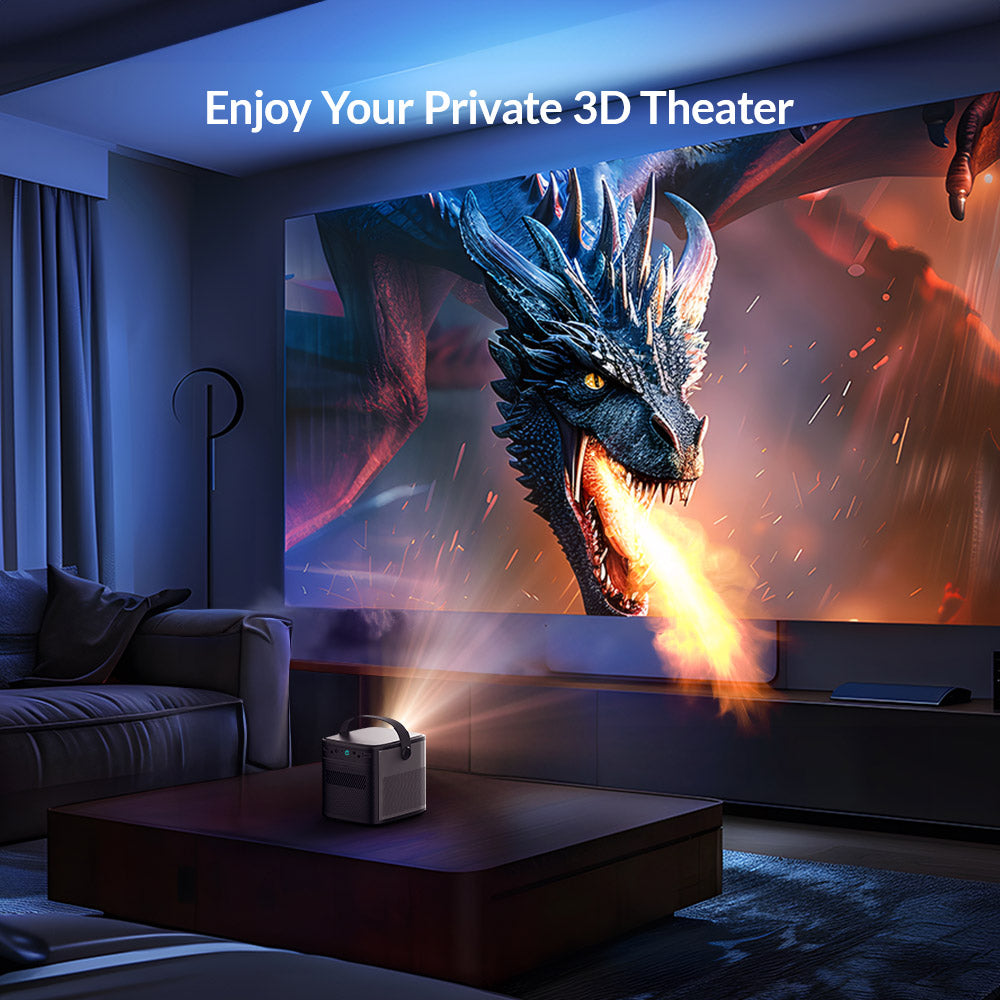 BYINTEK UFO U80 Max 1080P DLP Projector   support 4K Portable Mini Projector With Battery