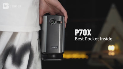 BYINTEK P70X Mini Projector  4K 3D Portable Built-in Battery Outdoor & Home Theater